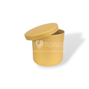 Imagen de TACHO MINI CON TAPA LISA - CHAMPAGNE SATINADO