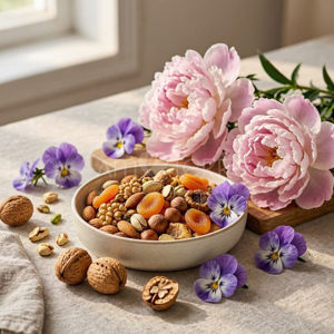Imagen de FRUTOS SECOS,  VIOLETAS Y PEONIAS 250 GRS